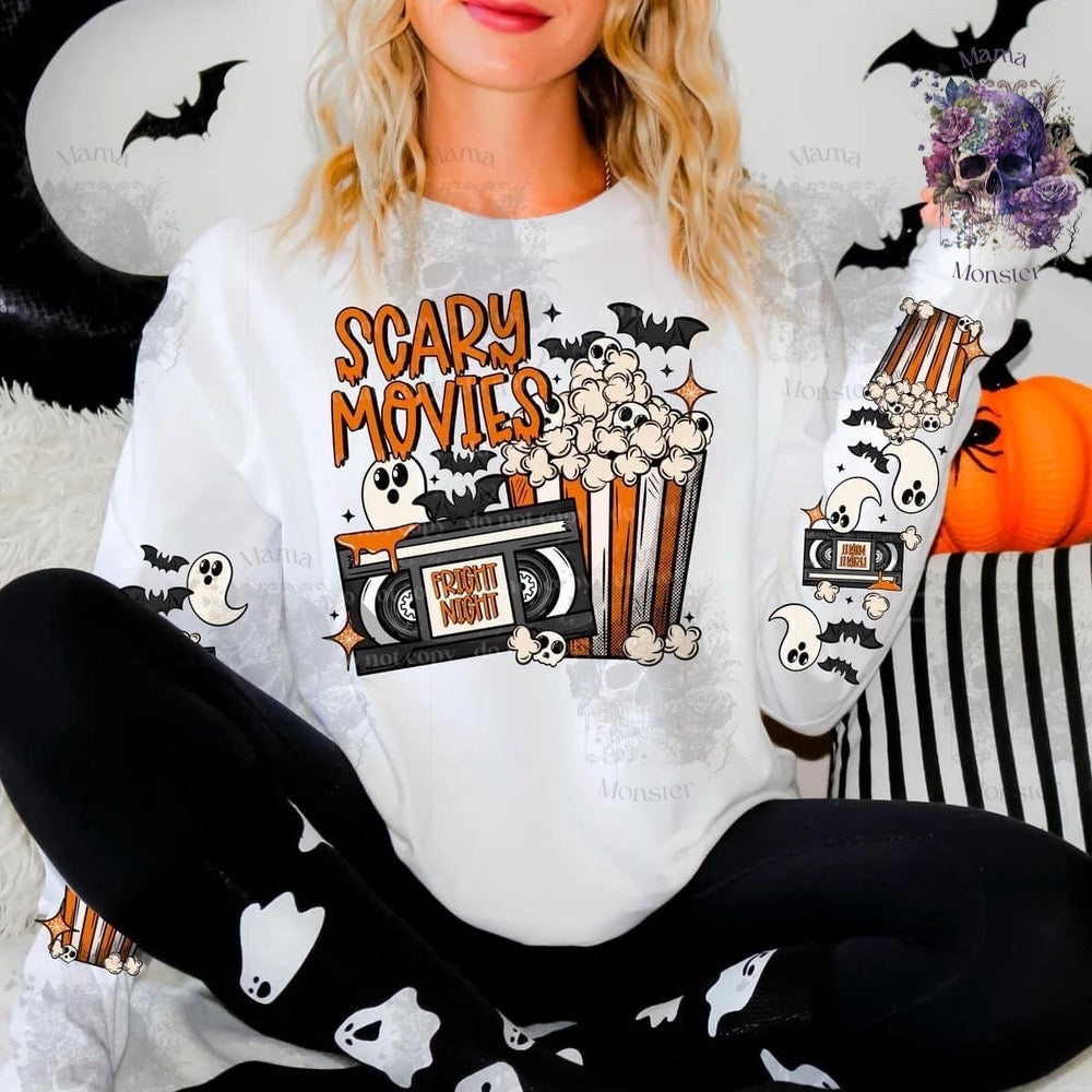 Halloween Sleeve Design Long Sleeve Tees