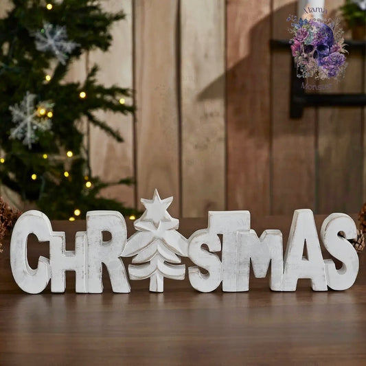 Christmas Carved Wooden Sign