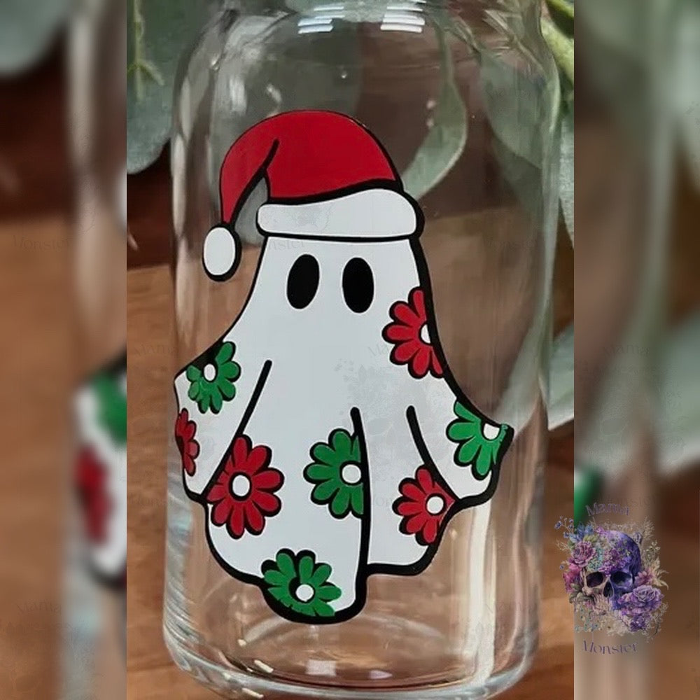 Christmas Glass Can Cups