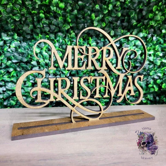 Free-Standing Merry Christmas Sign Holiday Christmas Decor