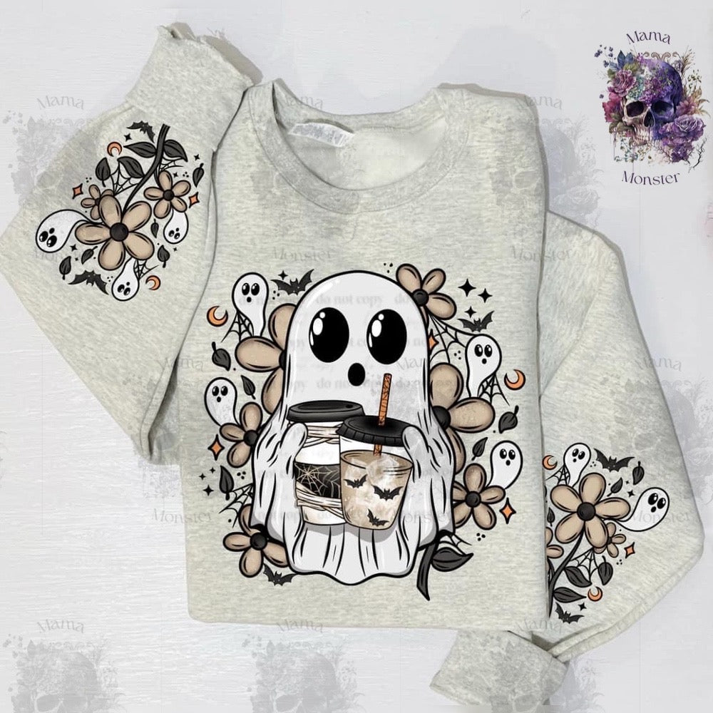 Halloween Sleeve Design Long Sleeve Tees