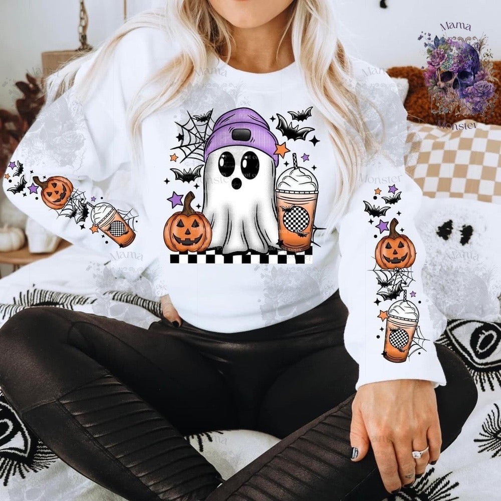 Halloween Sleeve Design Long Sleeve Tees