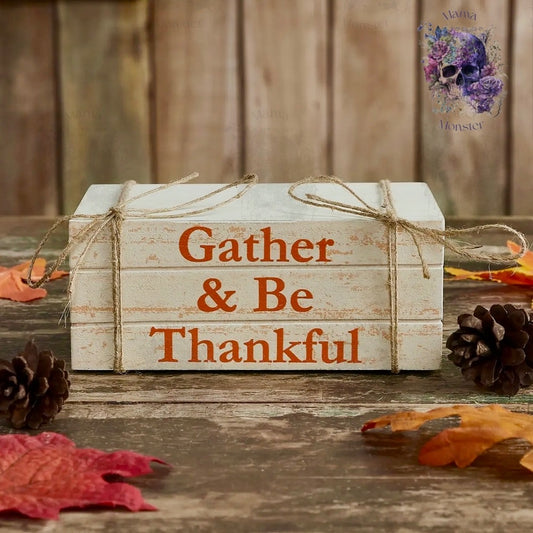 Gather & Be Thankful Faux Book Stack