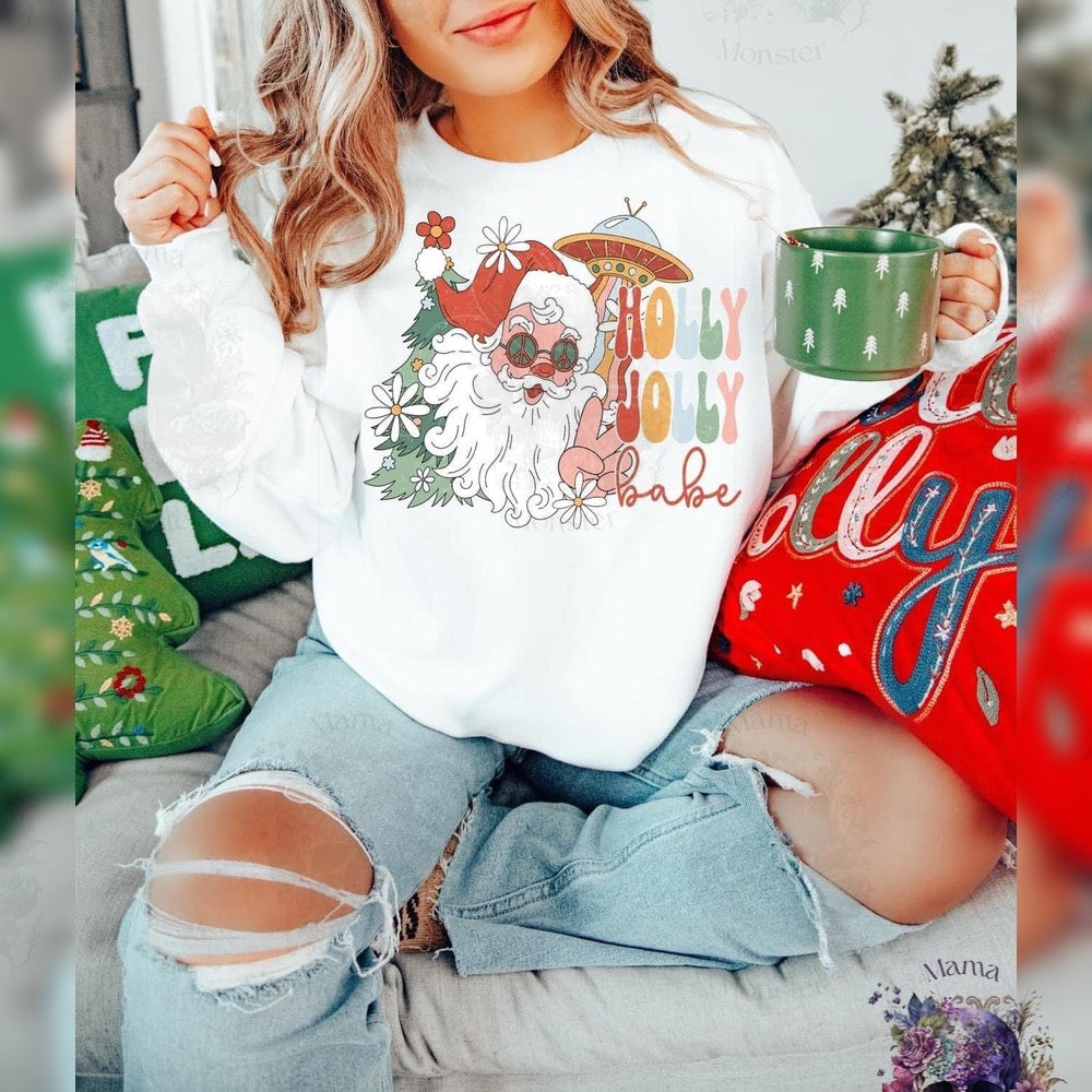 Holly Jolly Babe Santa UFO Apparel