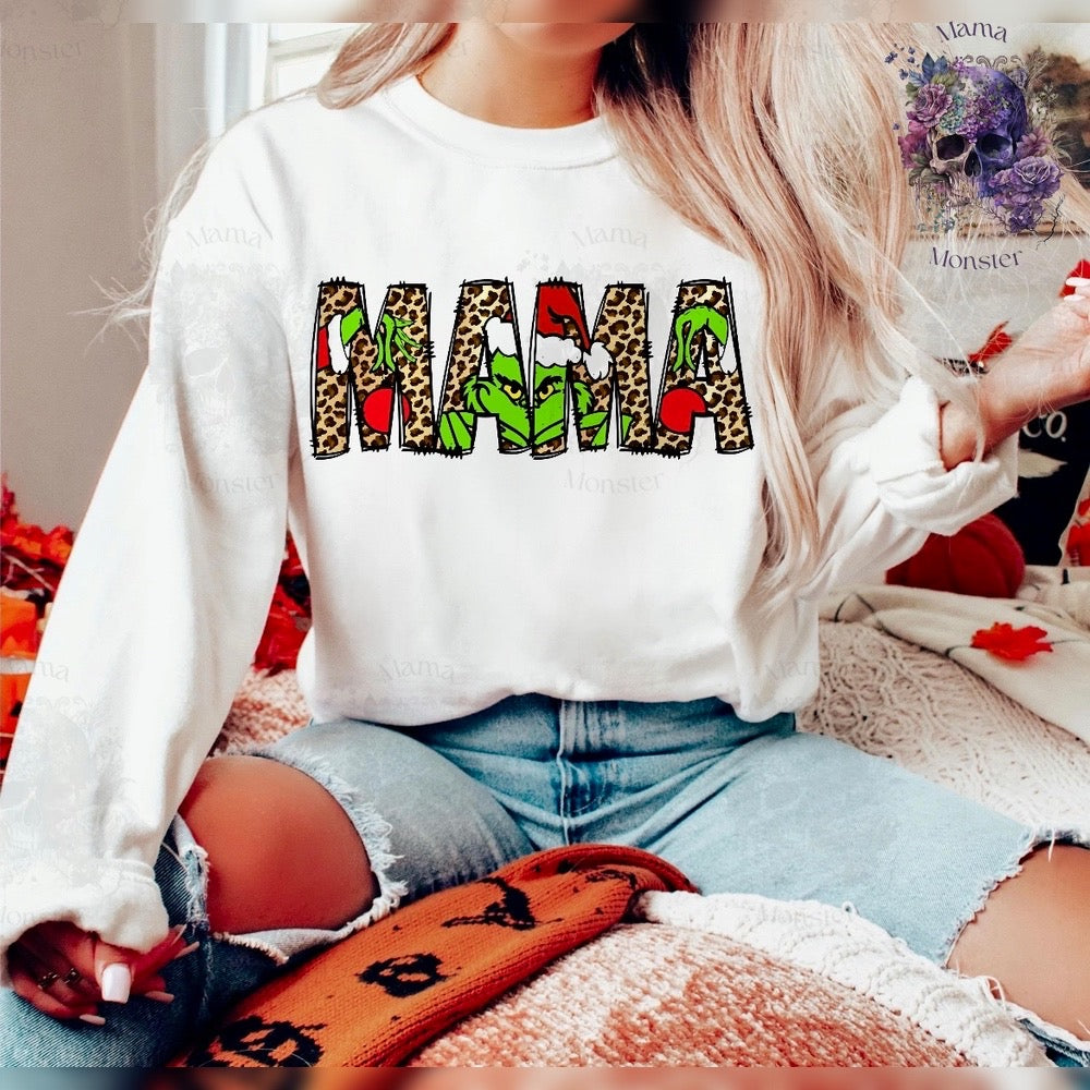 Mama Grinch Leopard Apparel