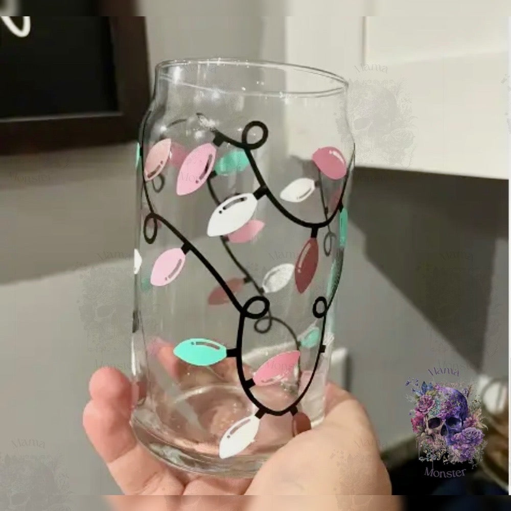 Christmas Glass Can Cups