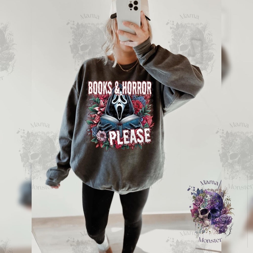 Books + Horror Please Sweatshirt • Ghostface