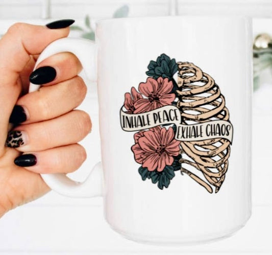 Inhale Peace Exhale Chaos Mug